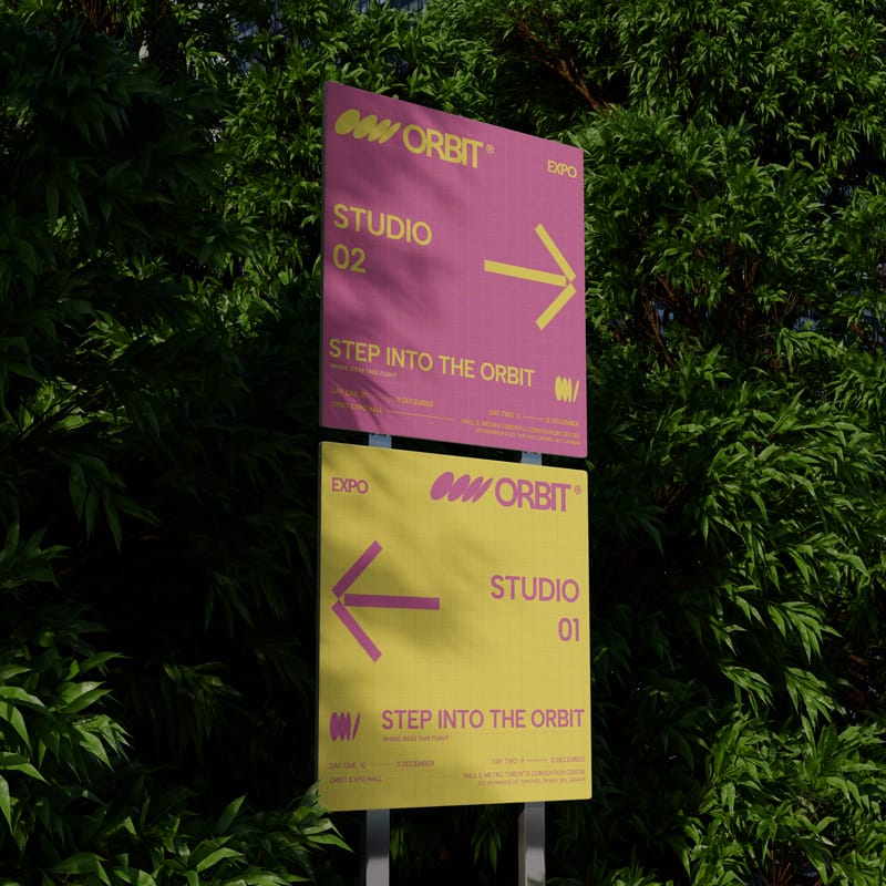 Urban Park Wayfinding Signage Mockup PSD