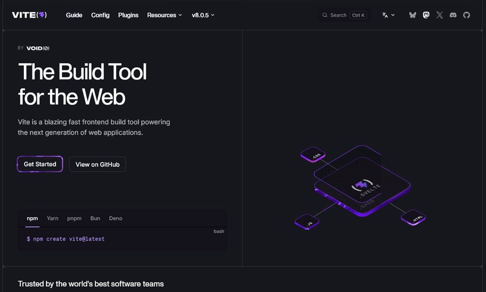 Vite build tool showing fast HMR and optimized production bundle configuration