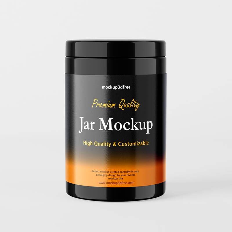 3D Tall Jar Mockup PSD