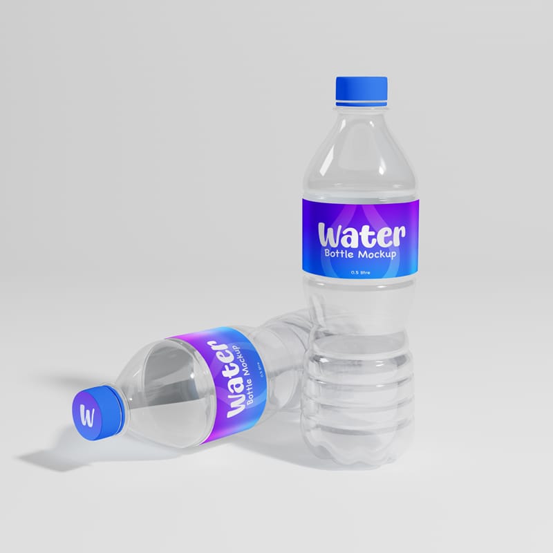 500ml Pet Plastic Empty Water Bottle Mockup PSD
