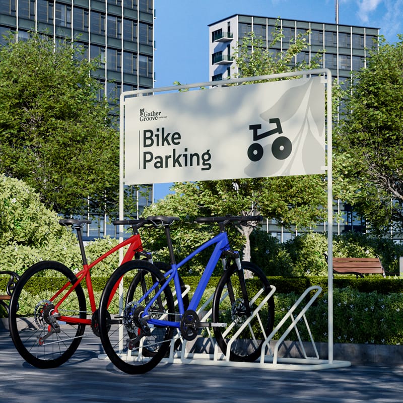 Bike Parking Sign Mockup PSD