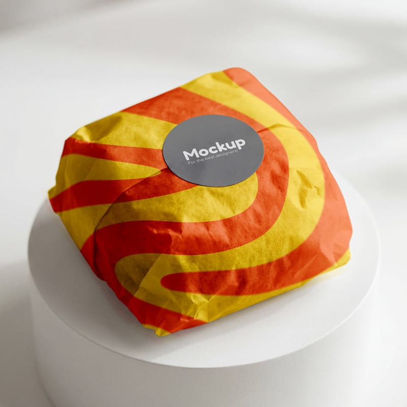 Burger Wrapping Paper Mockup PSD
