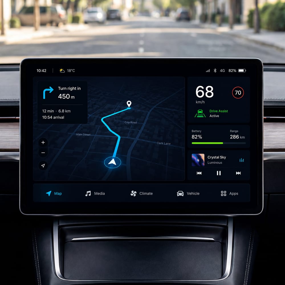 Car Monitor Screen UI Mockup PSD