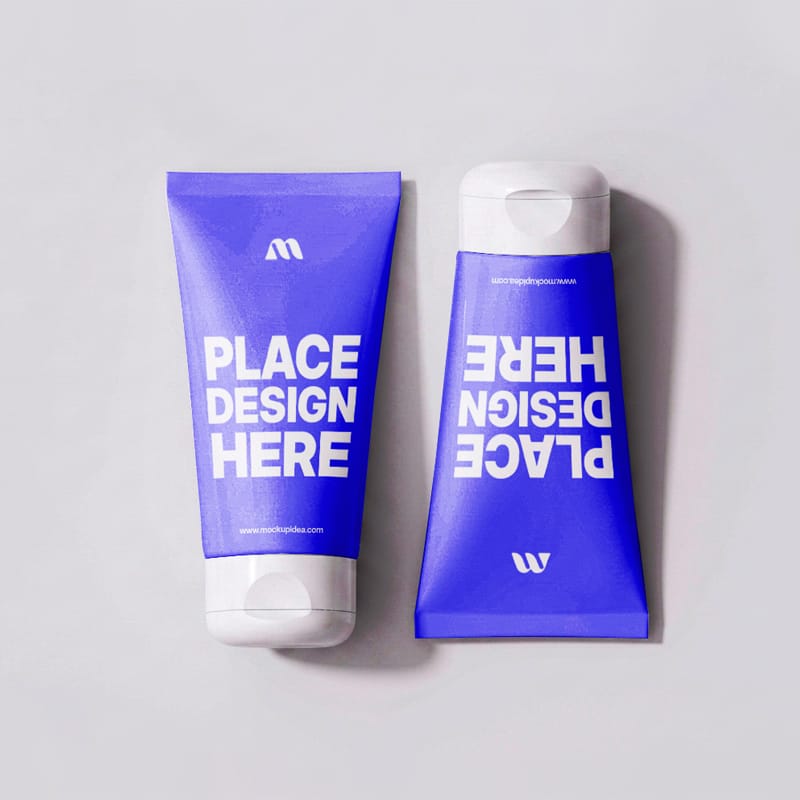 Dual Face Wash Tube Mockup PSD