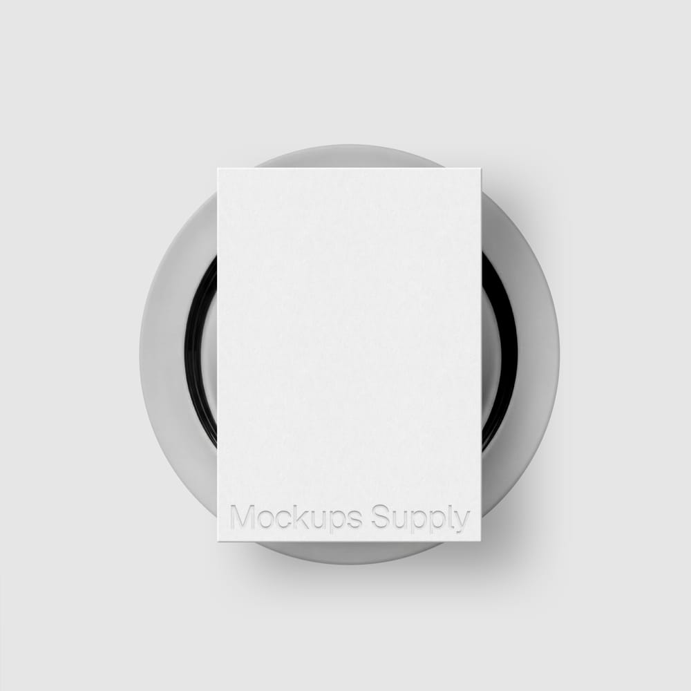 Free A5 and A4 Menu Mockup On Round Silver Plate PSD