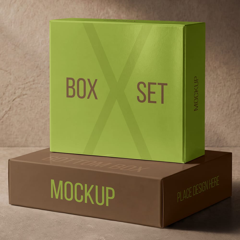Free Box Set Mockup PSD
