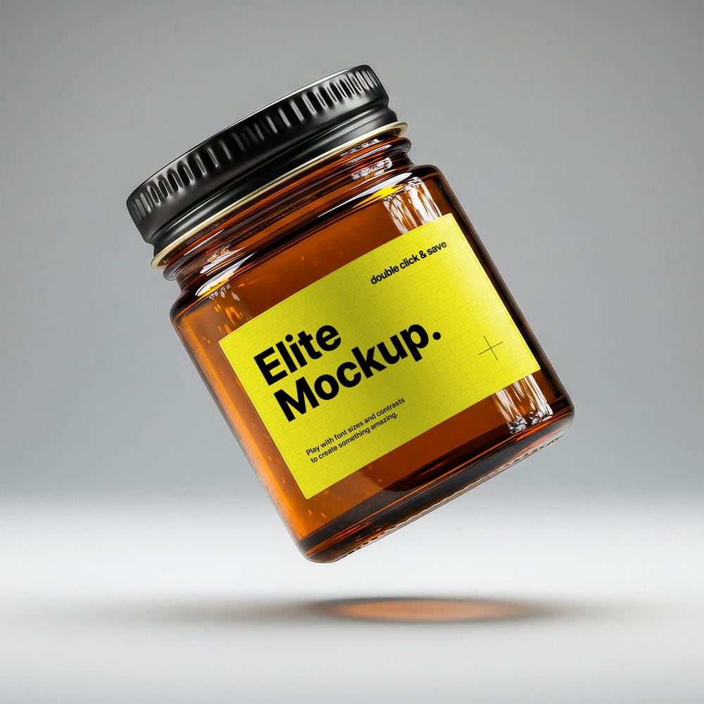 Free Brown Jar Label Mockup PSD