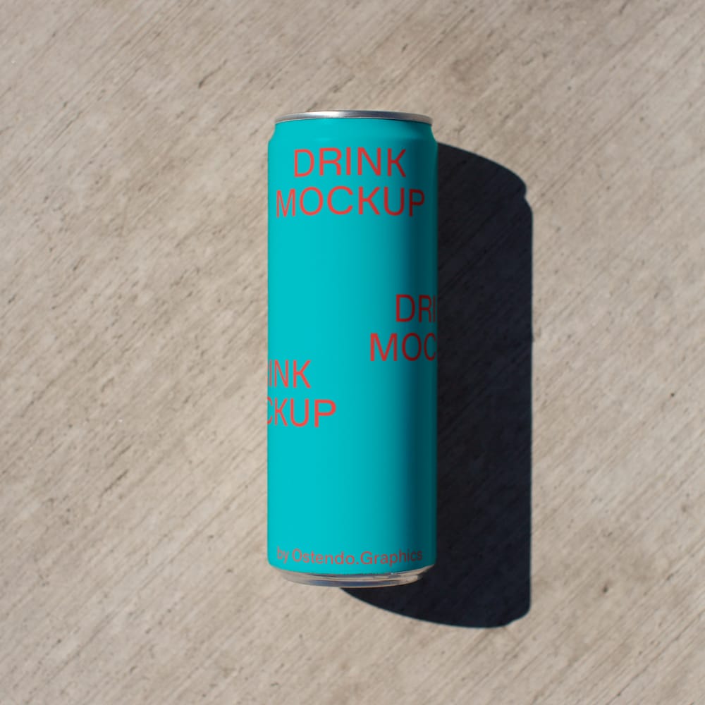 Free Drinks Can Mockup PSD