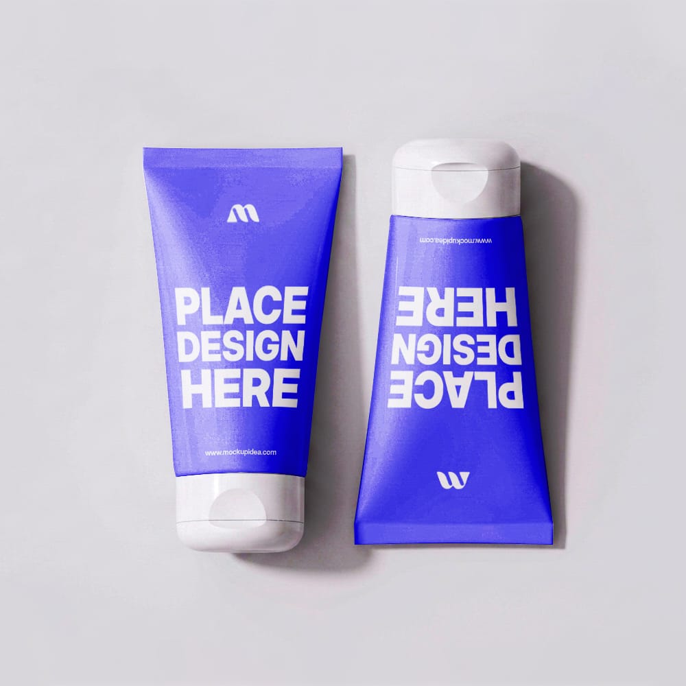 Free Dual Face Wash Tube Mockup PSD