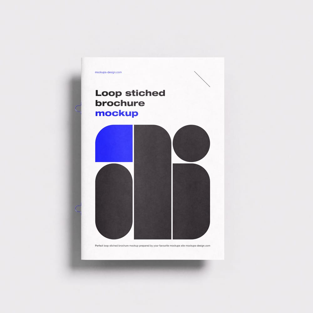 Free Elegant Loop Stitched Brochure Mockup PSD