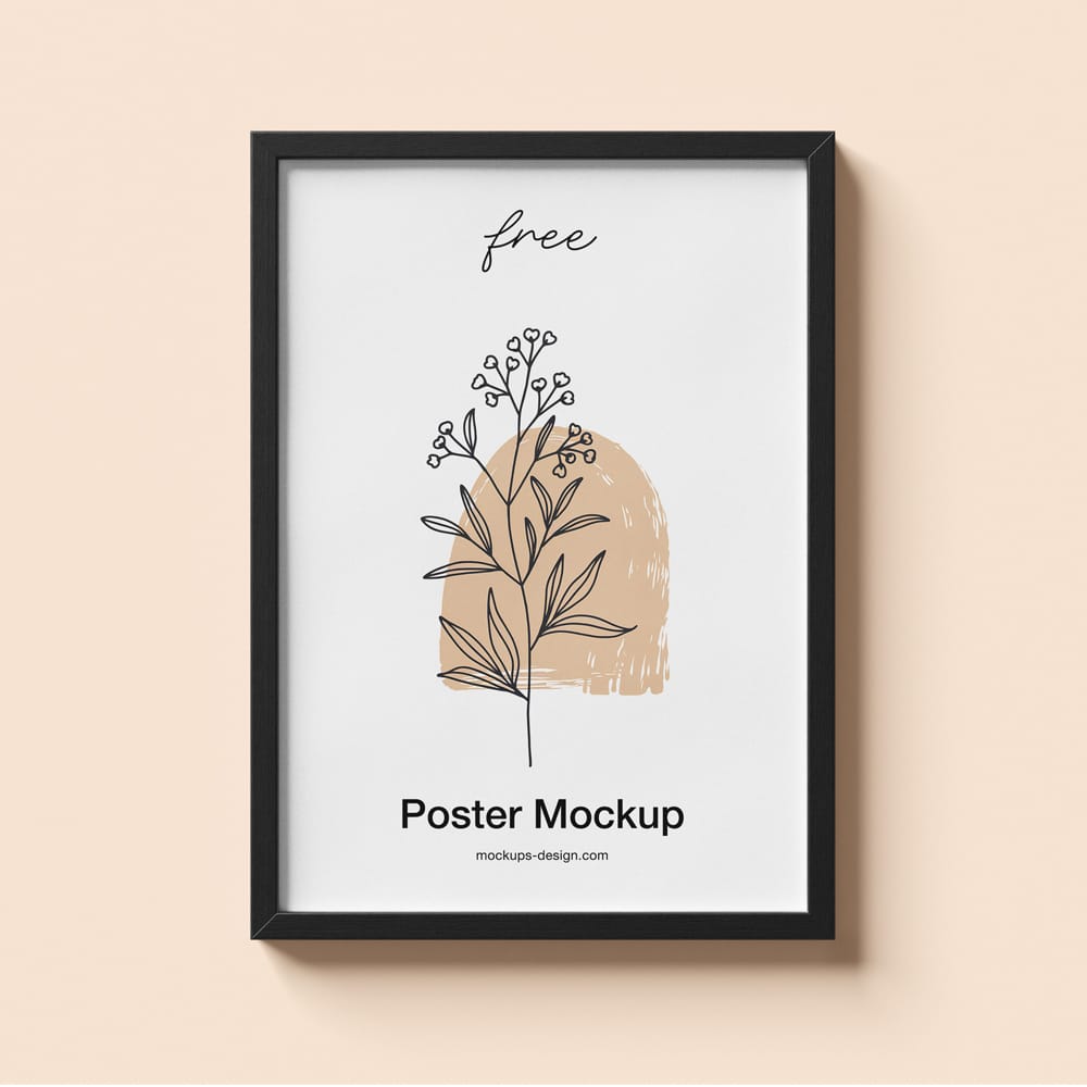 Free Frame Poster Mockup Template PSD