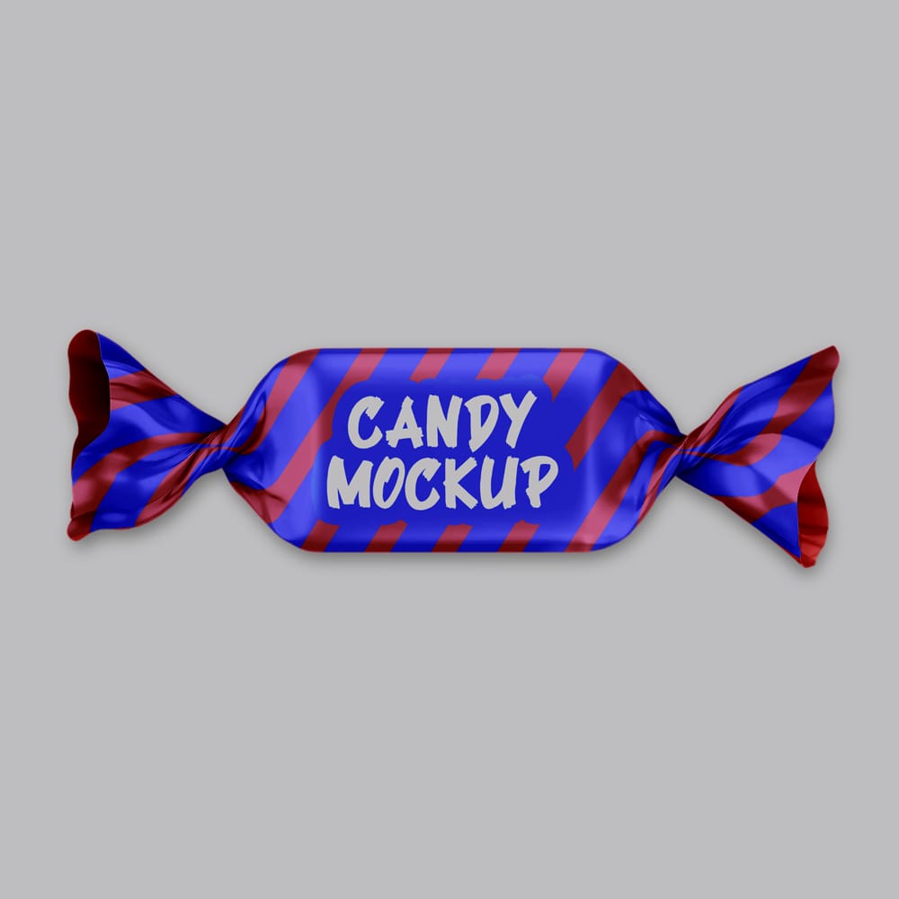 Free Glossy Candy Foil Packaging Mockup PSD