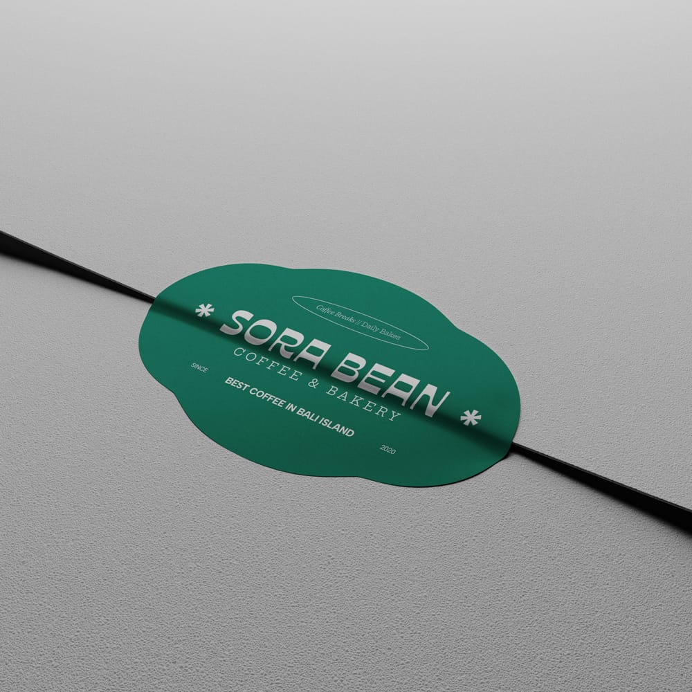Free Luxury Sticker Mockup PSD