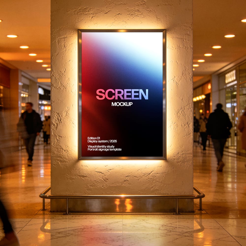 Free Mall Screen Mockup PSD