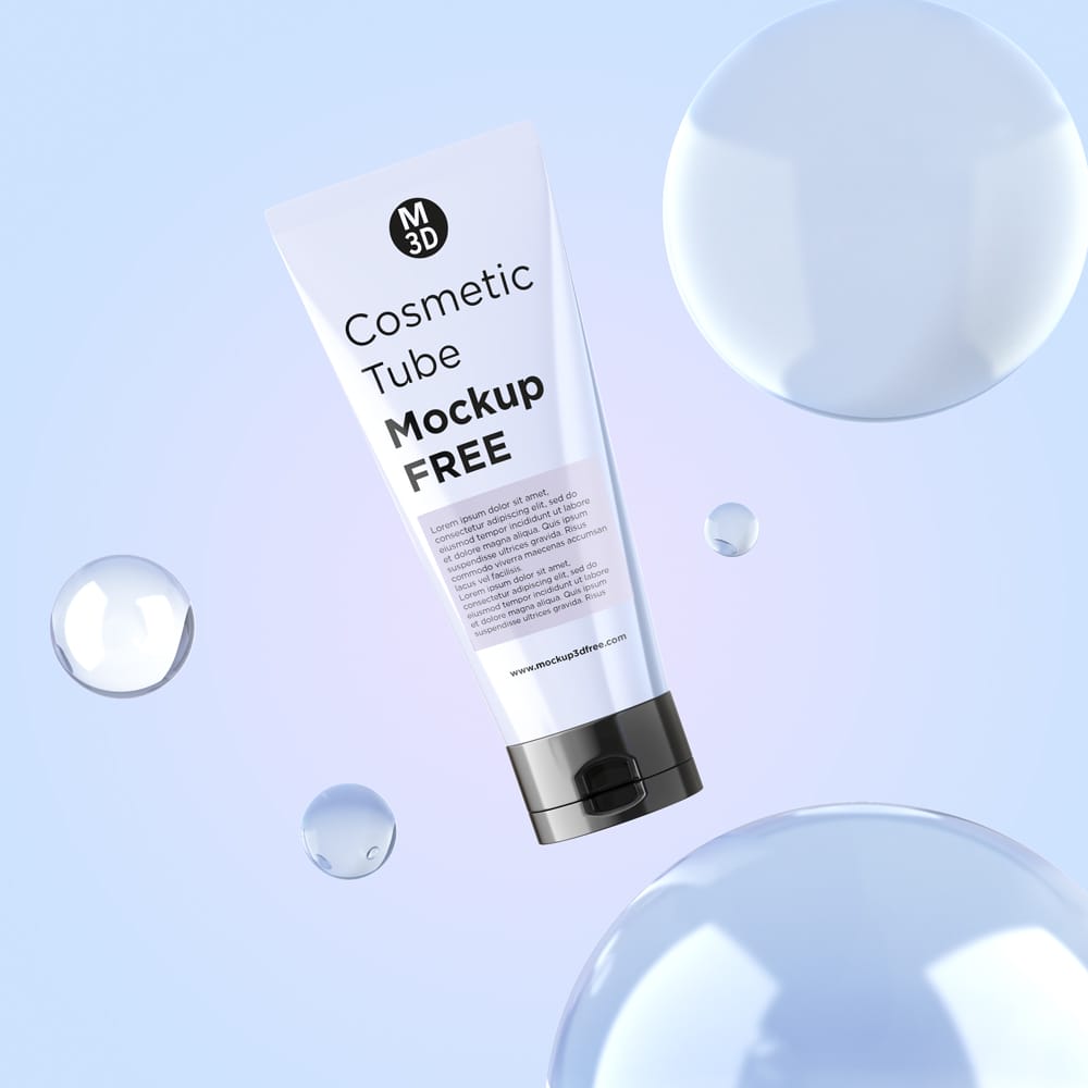 Free Minimal Cosmetic Cream Tube Mockup PSD
