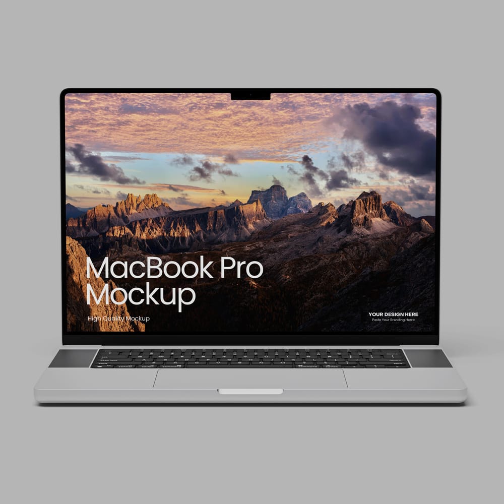 Free Minimal MacBook Pro Laptop Mockup PSD