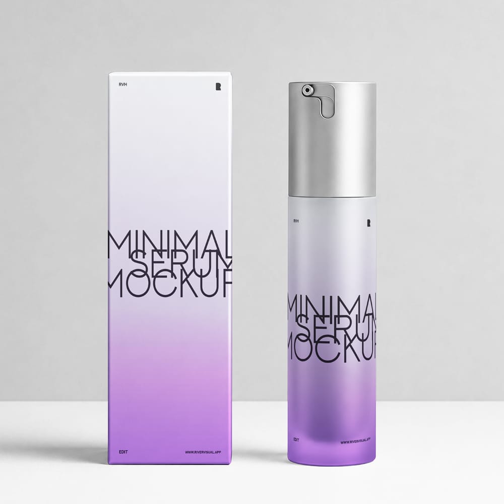 Free Minimal Serum Cosmetic Mockup PSD
