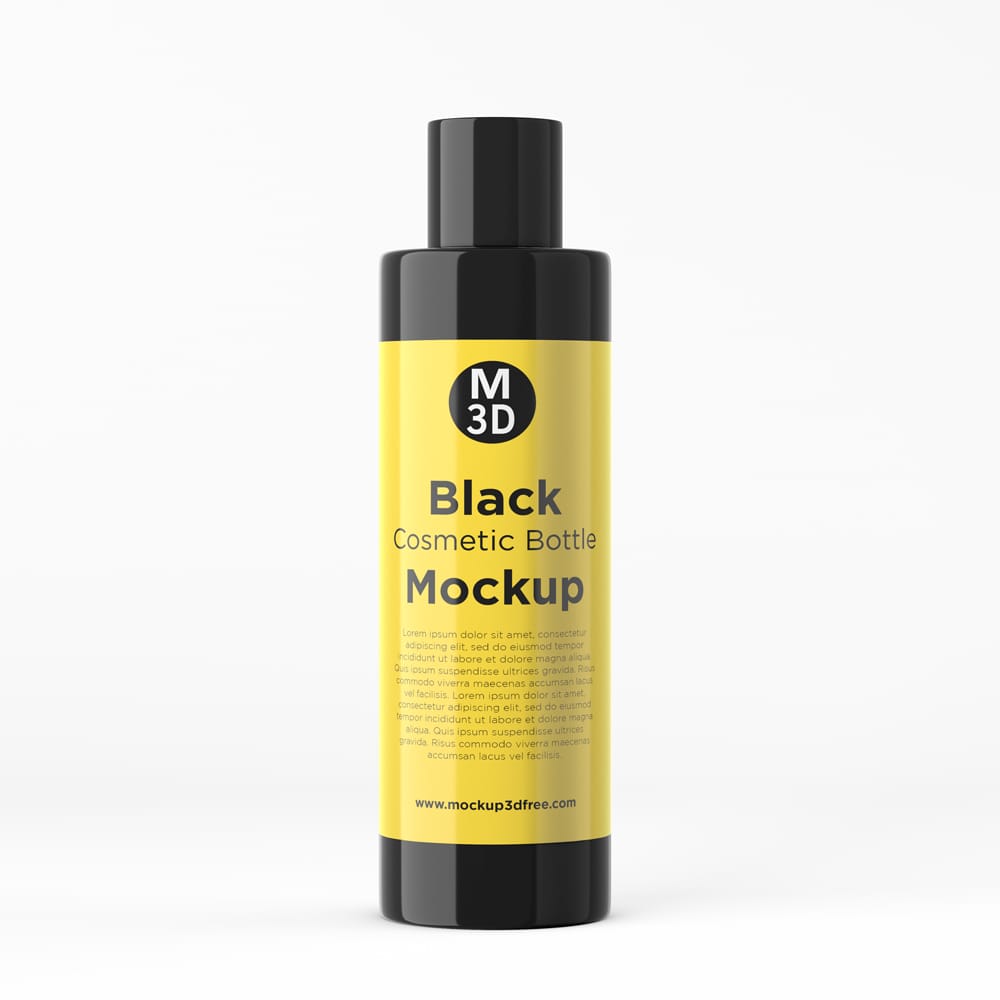 Free Minimalist Black Plastic Beauty Product Mockup PSD