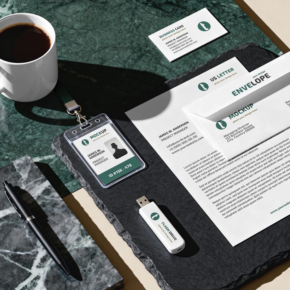 Free Minimalist Corporate Identity Mockup PSD
