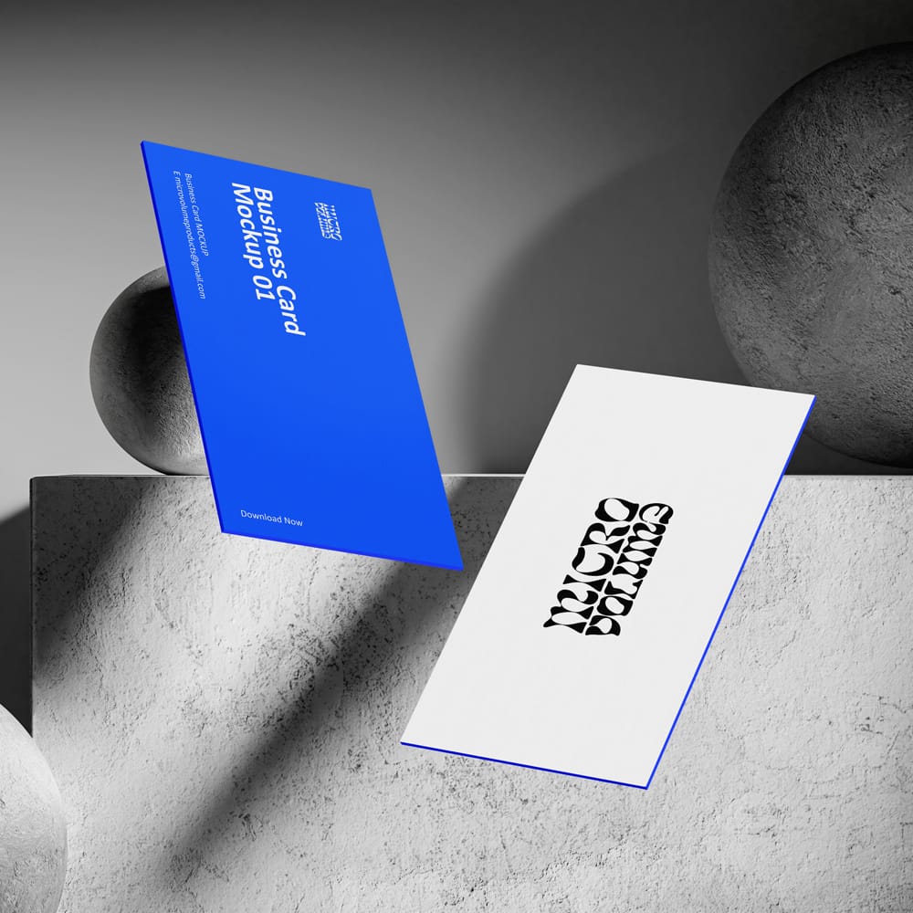 Free Minimalist Dual Business Card Mockup PSD