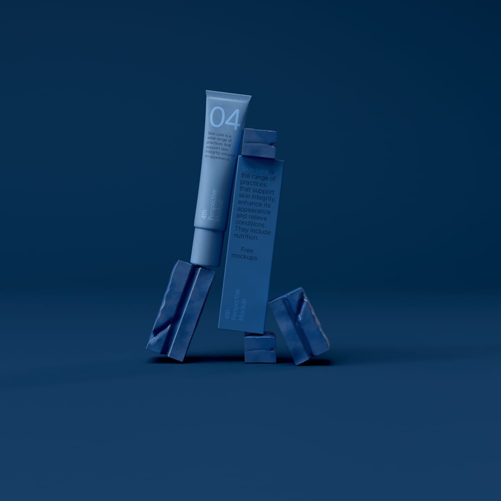 Free Minimalist Skin Care Packaging Mockup Set PSD