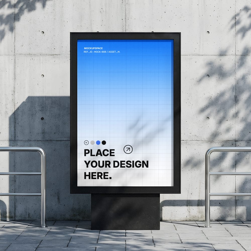 Free Outdoor Billboard Mockup on Concrete Wall PSD