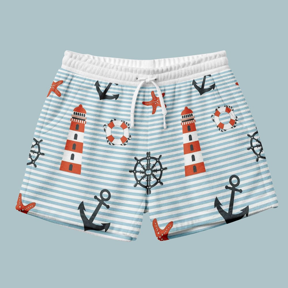 Free Oversized Terry Shorts Mockup PSD