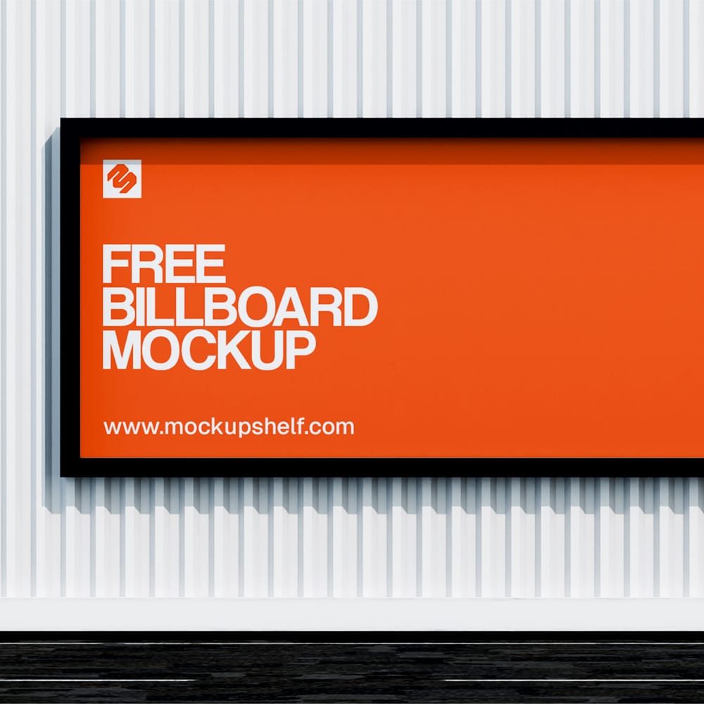 Free Panoramic Outdoor Billboard Mockup PSD