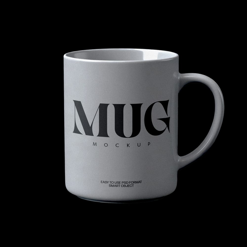 Free Realistic Ceramic Coffee Cup Mockup PSD