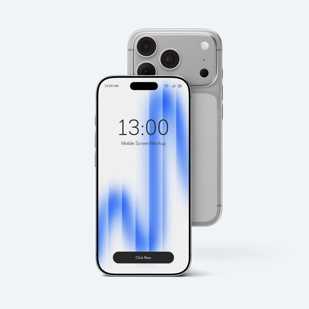 Free Realistic iPhone Style Mobile Screen Mockup PSD