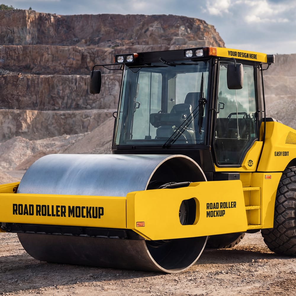 Free Road Roller Mockup PSD