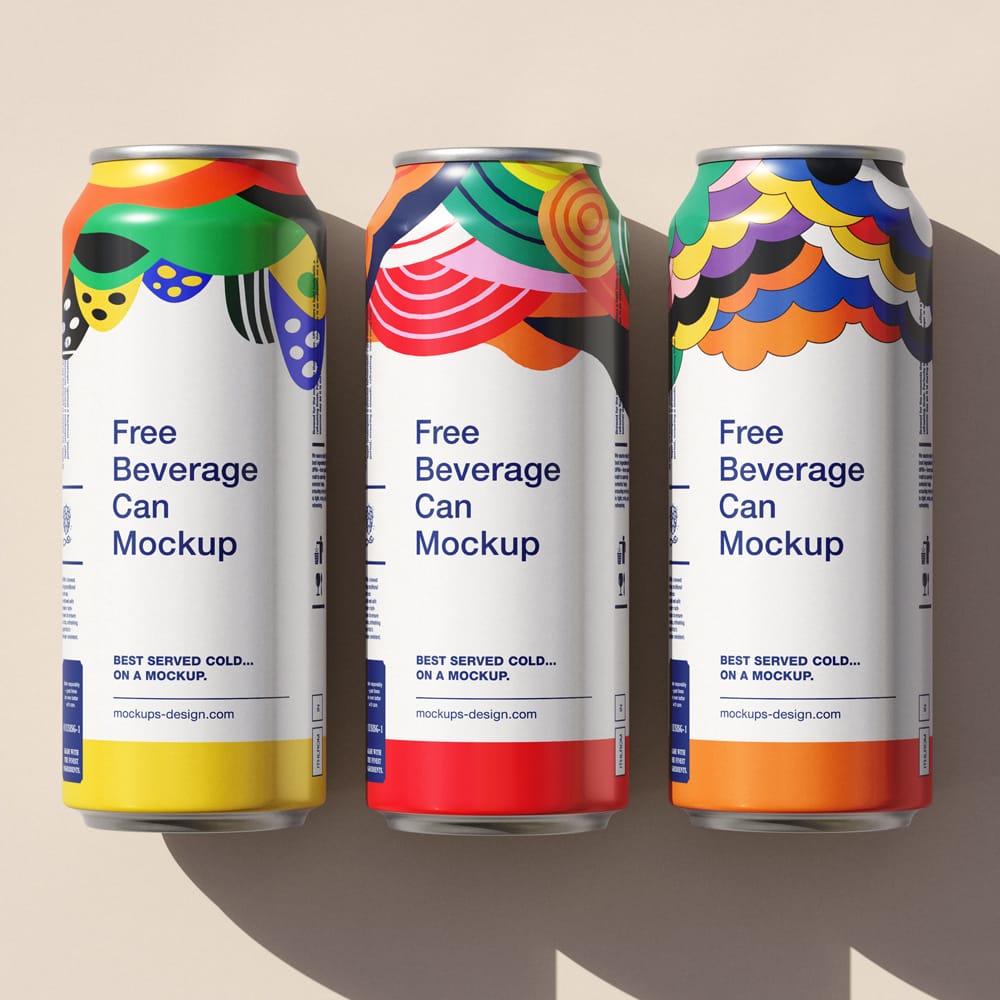 Free Sleek Aluminum Beverage Can Mockup PSD