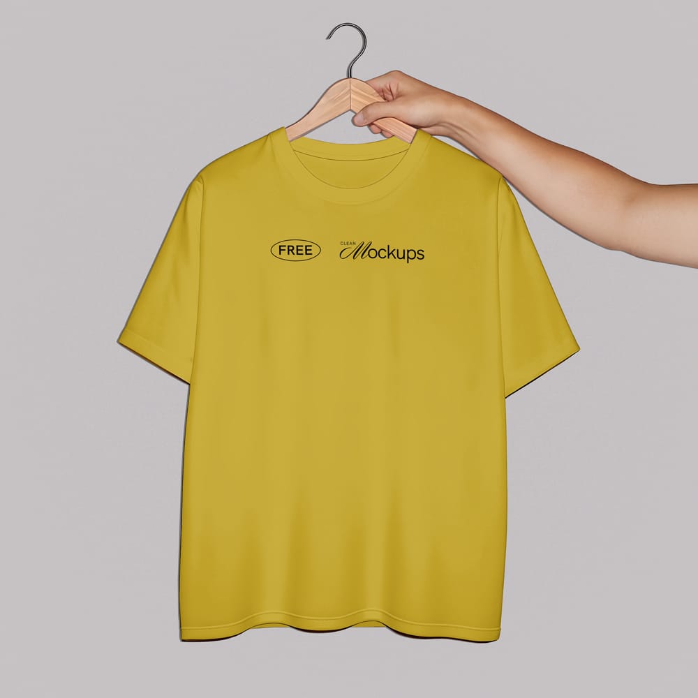 Free T-shirt Mockup in Hand PSD