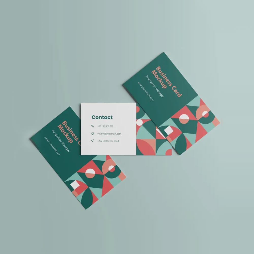 Free Three Business Card Mockup PSD