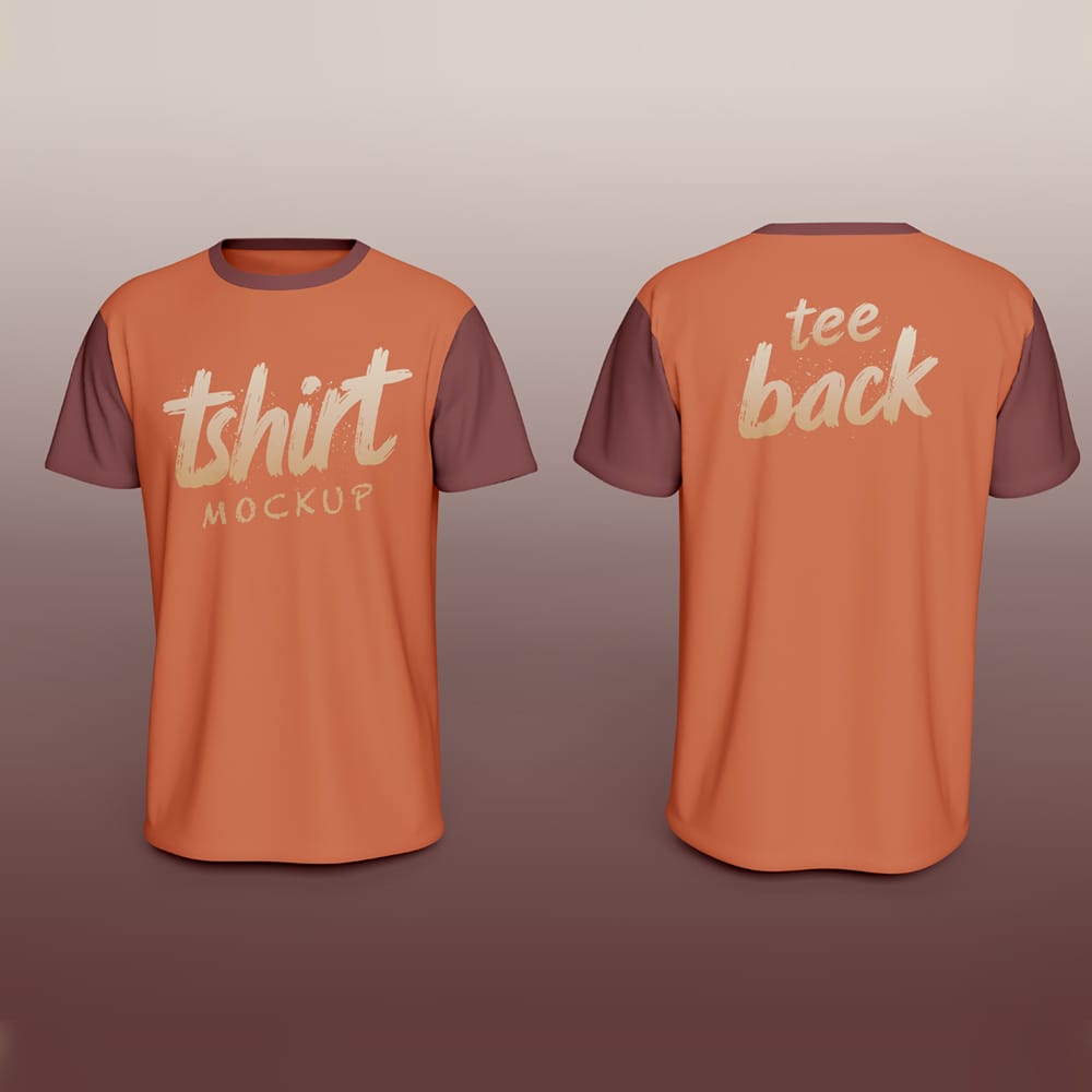 Free Ultra High Resolution Front and Back T-shirt Mockup PSD