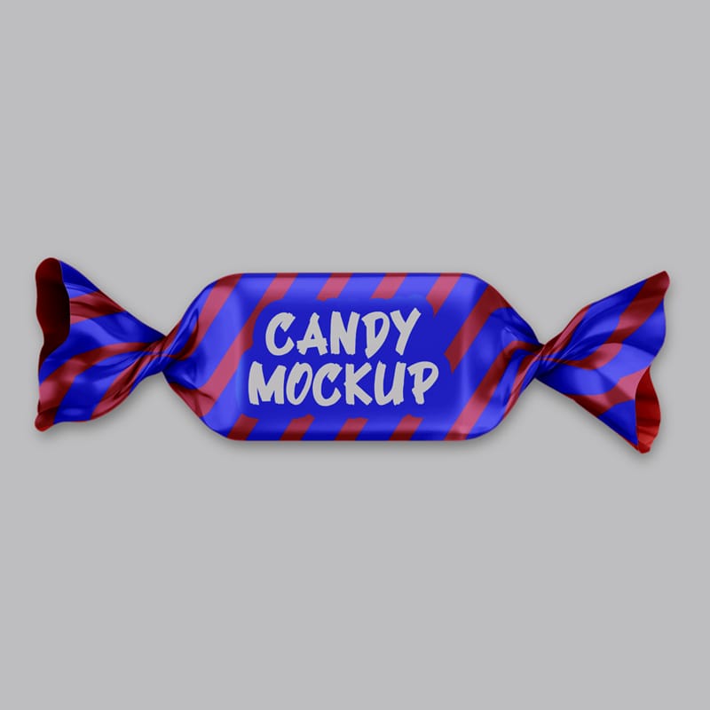 Glossy Candy Foil Packaging Mockup PSD