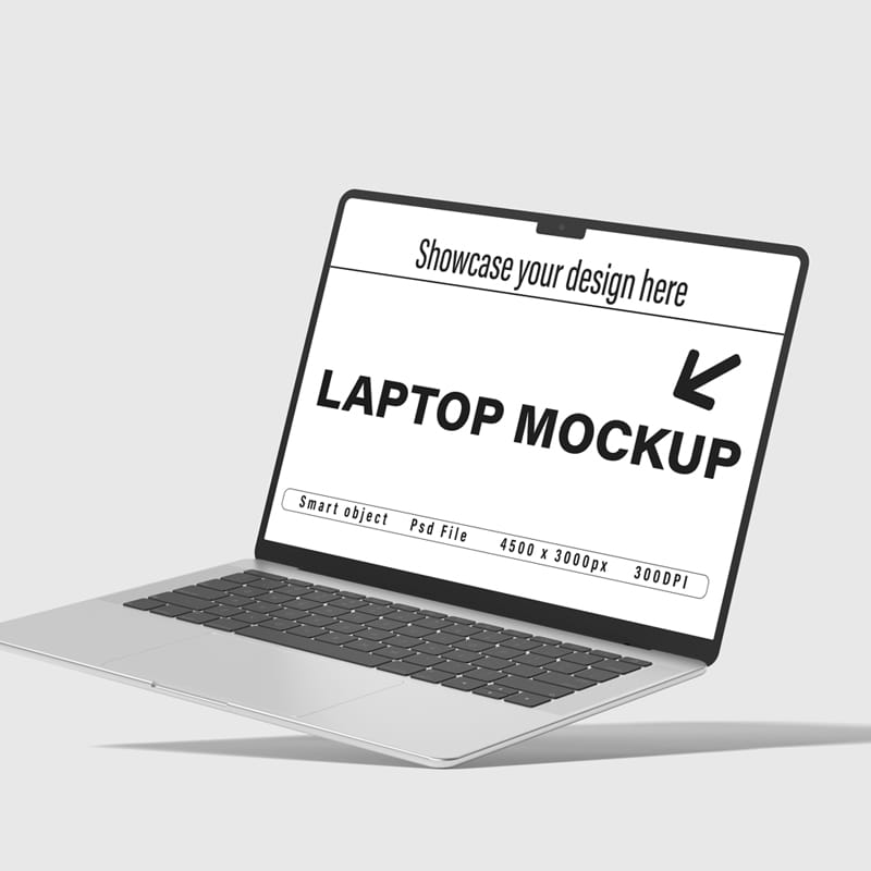 Isometric Laptop Mockup PSD