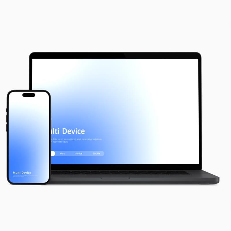 Laptop and Mobile Screen Mockup PSD