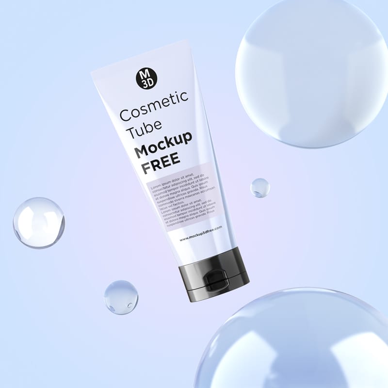 Minimal Cosmetic Cream Tube Mockup PSD