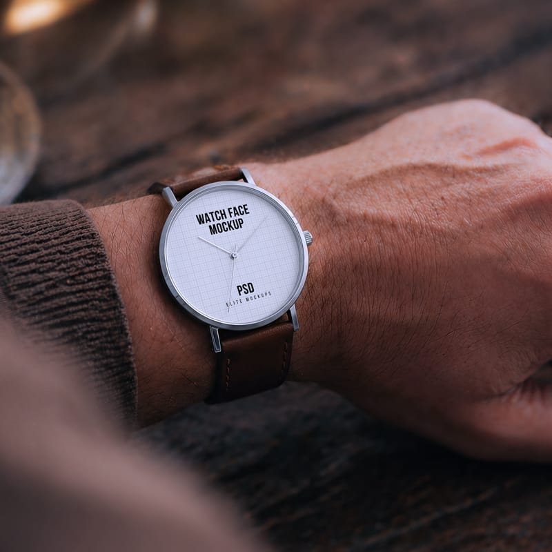 Minimal Watch Face Mockup PSD