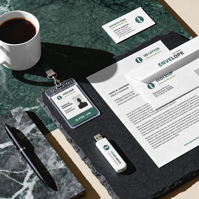 Minimalist Corporate Identity Mockup PSD