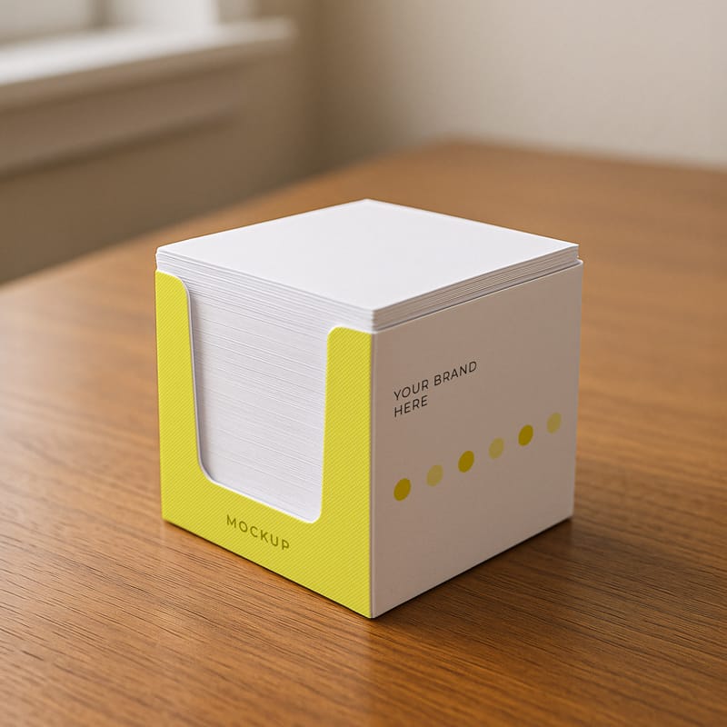Minimalist Desk Notepad Holder Mockup PSD