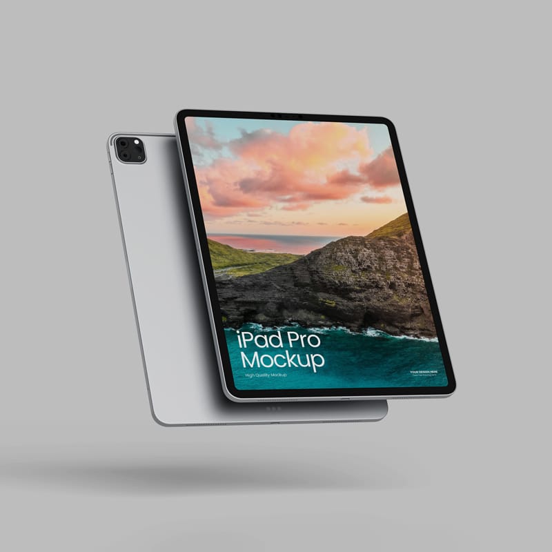 Minimalist Floating iPad Pro Mockup PSD