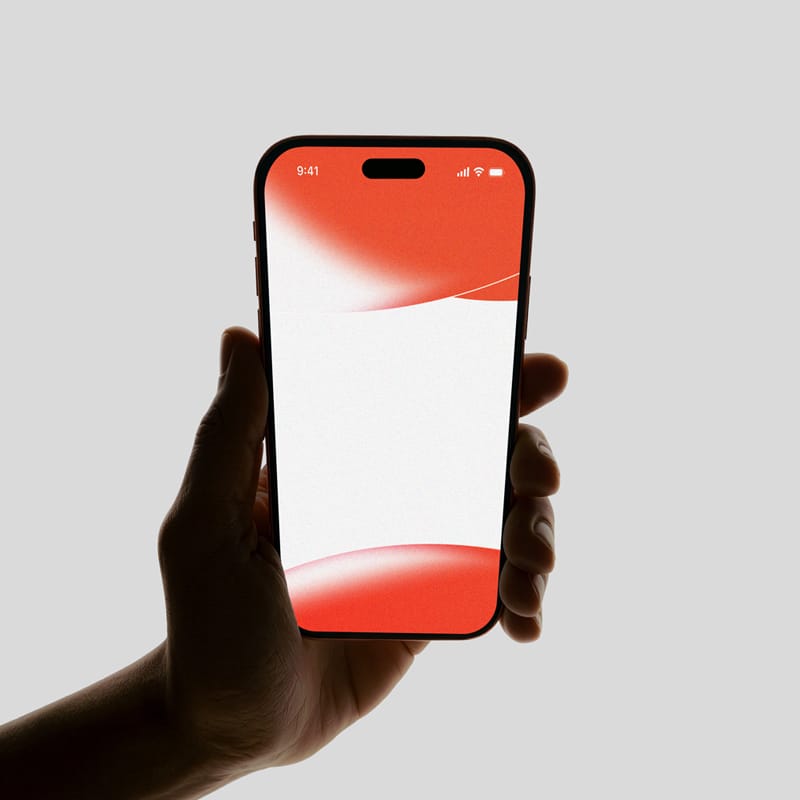 Minimalist Hand-Held iPhone 15 Pro Mockup PSD