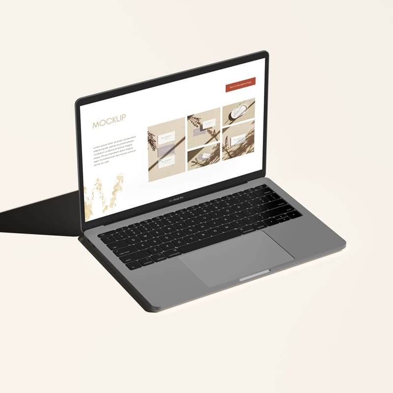 Minimalist MacBook Pro Laptop Mockup PSD