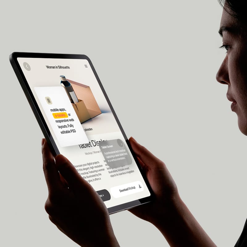 Minimalist Tablet Display Mockup PSD