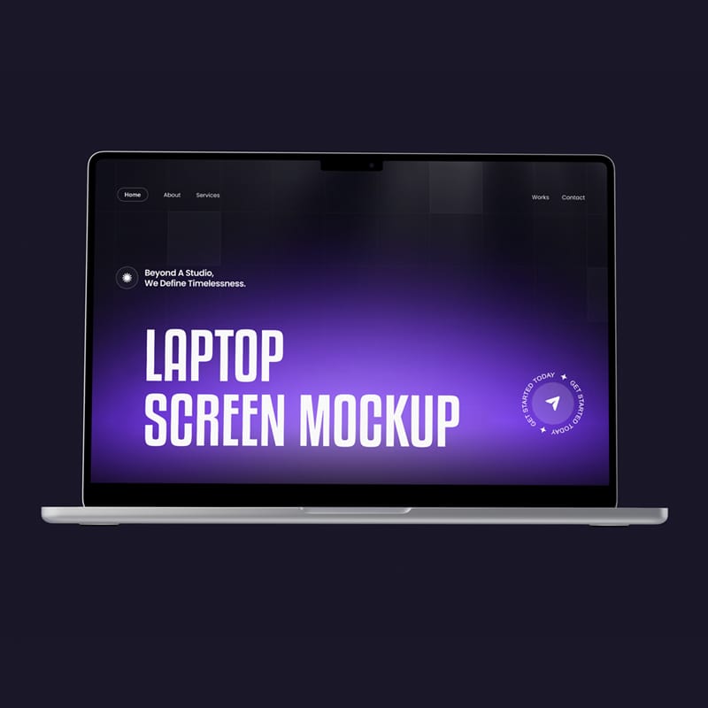 Modern Laptop Screen Mockup Template PSD