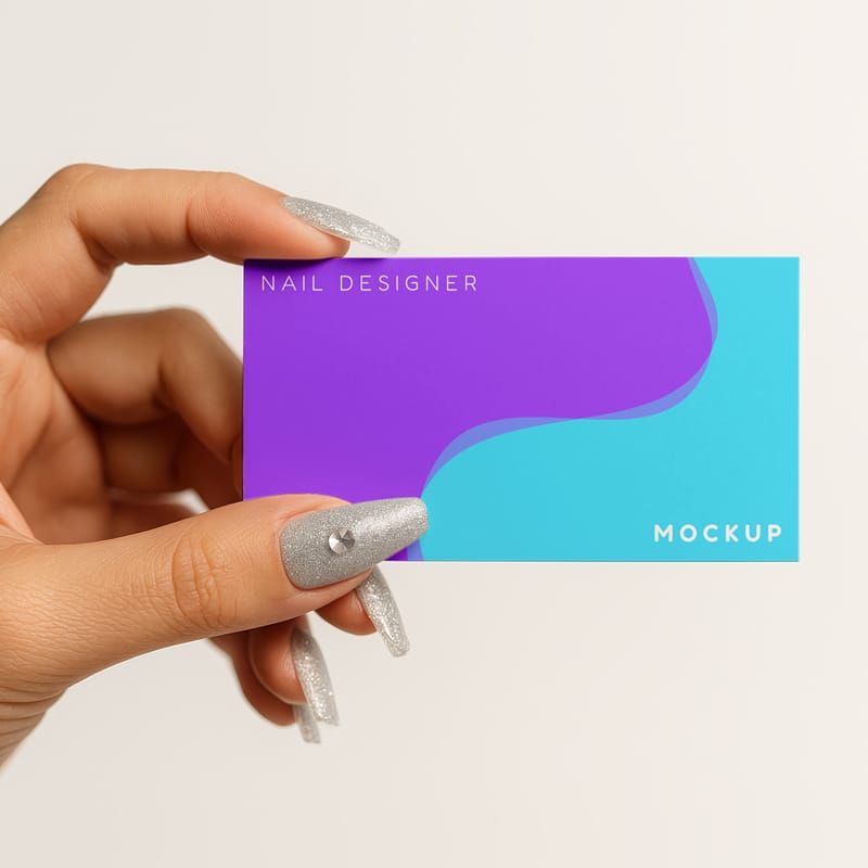 Nail Designer Business Card Mockup PSD