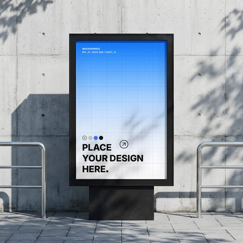 Outdoor Billboard Mockup on Concrete Wall PSD