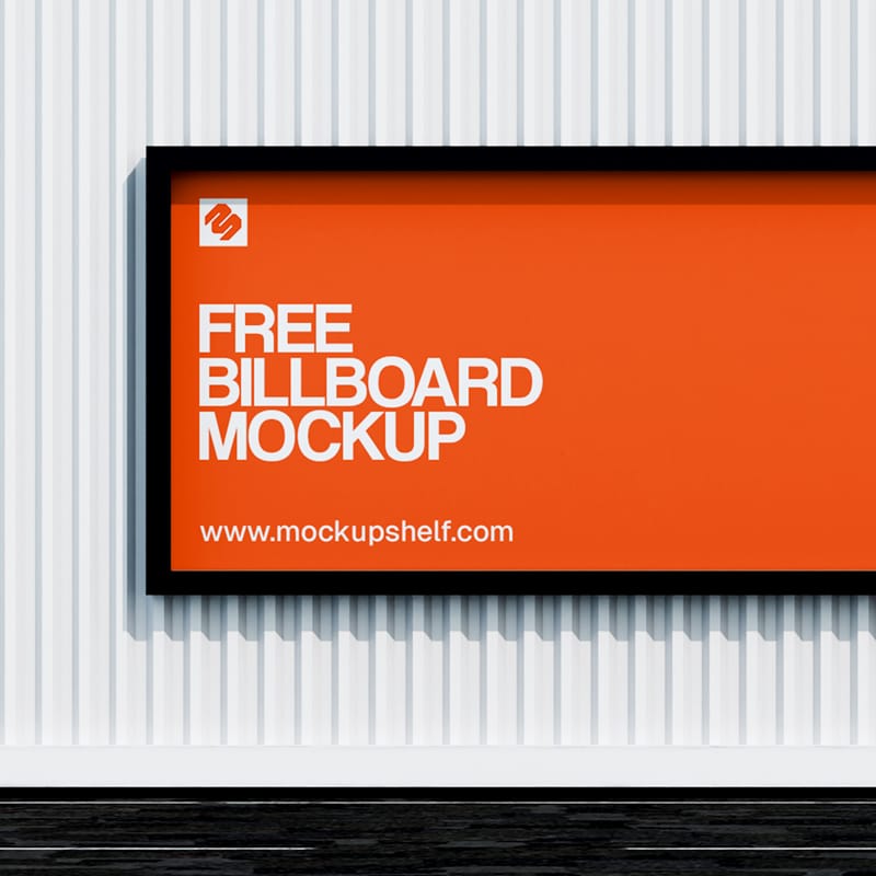 Panoramic Outdoor Billboard Mockup PSD